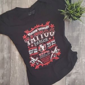 Women's Sourpuss pinup tattoo t-shirt size L